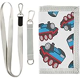 Krafig Cute Train Pattern Kids Wallets for Boys Girls, Toddler Trifold Wallet for Boys, Novelty Wallet for Childrens, Coin Case Card Pocket Money Organizer for Teens Youth Men Teenager