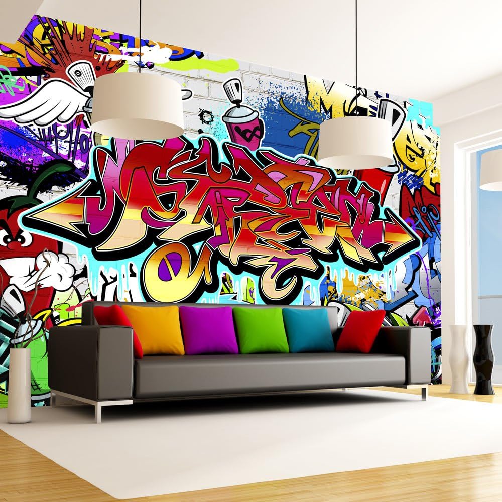 Wallpaper - Wall Mural 400x280 cm Non-Woven Premium Art Print Fleece Wall Mural Decoration Poster Picture Design Modern Graffiti f-A-0018-a-b