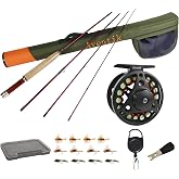 Aventik Extreme Fly Fishing Combo Kit 0/1/2/3/4/5/6 Weight Starter Fly Fishing Rod and Reel Kit Outfit with One Travel Case