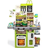 Kids Play Kitchen Set, Toddler Kitchen Playset with Sound &amp; Light, Cooking Stove with Steam, Play Sink, Play Food Toy and Kitchen Accessories, Kitchen Toy for Kids Girls Boys (31.5 * 22 * 8.6in)