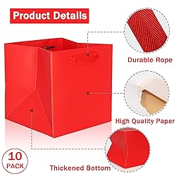 IN-JOOYAA Red Square Gift Bags Small Paper Bags