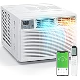 Bonnlo 8000BTU Window Air Conditioner with Heat &amp; Timer, Wi-Fi Enabled Window AC Unit Compatible with Alexa &amp; Google Assistant &amp; Easy Installation Kit for Rooms up to 350 Sq.Ft, 115V/60Hz
