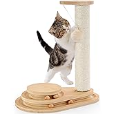 Made4Pets Kitten Toy Scratching Post for Indoor Cats with Ball Track | Interactive Cat Scratching Post with Natural Sisal Rope, Rolling Ball Track and Durable Plywood Base, Modern Home D&eacute;cor