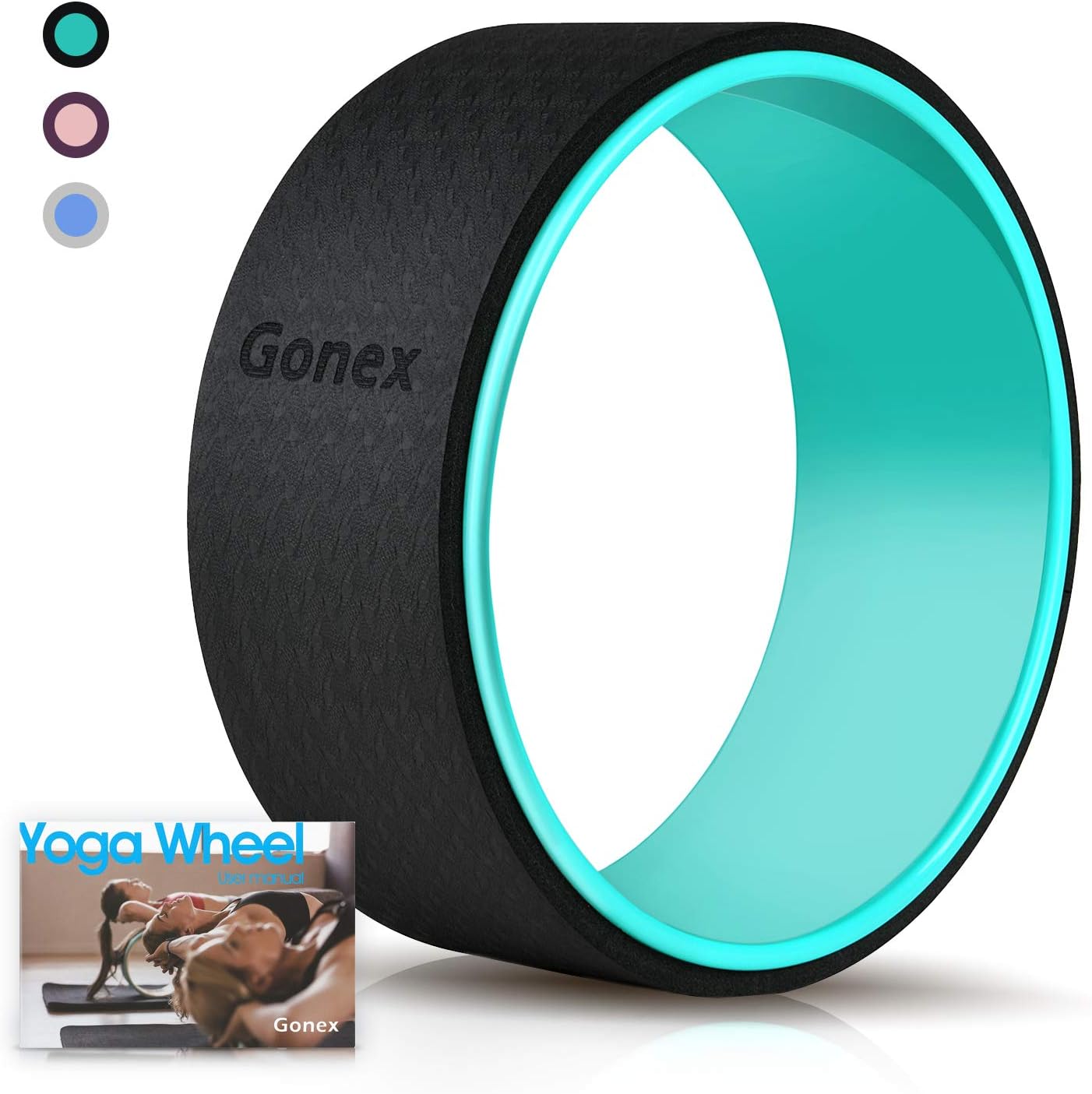 Gonex Yoga Wheel, 13 Inch for Back Pain Stretching with 10mm Thicken External Pad, Sturdy Back Roller Stretcher for Yoga, Backbend with Workout ...