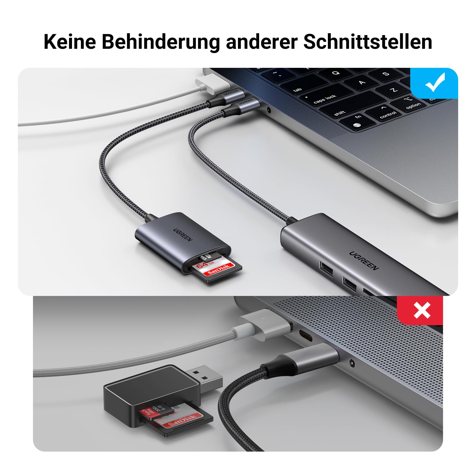 UGREEN USB C 170MB/S Kartenleser SD Micro SD Card Reader Kartenlesegerät USB C Card Reader kompatibel mit iPhone 17 Serien, Galaxy S25 Serie, iPad Pro/iPad Air, MacBook Pro/MacBook Air usw (SD 3.0) 6