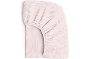 Lulu moon Muslin Crib Sheet Fitted Crib Mattress Sheet for Boys and Girls, 28"x 52" Soft Pink