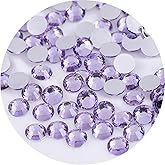 2250 Pcs SS16 4mm Flatback Rhinestones for Nails Art Crafts Glitter Round Gems Crystals DIY Clothes Shoes(Light Purple)