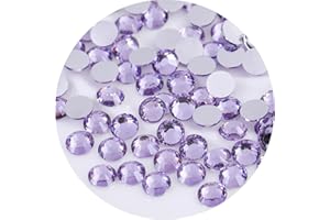 LAVIYO 2250 Pcs SS16 4mm Flatback Rhinestones for Nails Art Crafts Glitter Round Gems Crystals DIY Clothes Shoes（Light Purple)