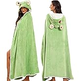 MissNotwo Frog Gifts for Women Adult Frog Wearable Hooded Blanket for Christmas Birthday Wife Mom