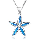 Ocean Necklace for Women Sterling Silver Starfish/Whale/Dolphin Pendant Necklace Ocean Jewelry Gifts