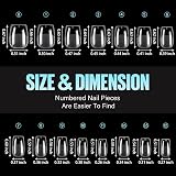 TOMICCA Coffin Shaped Short Nail Tips 360Pcs Half Matte Full Cover Clear view 6