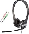 Cyber Acoustics - AC-201 Stereo Headset with Separate Headphone and Microphone Jacks, Great for K12 School Classroom and Education (AC-201) Silver