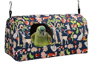GENERIC ShuRung Parrot Cockatiel Warm House Bird Nest Bed Winter Hanging Hammock Birds Sleeping Bed Parrot Hideway Bed Polyester Fabric for Parrot Parakeet Cockatiels Budgies Lovebird African Grey (L)