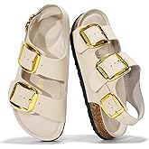Project Cloud 100% Genuine Leather Beach Sandals for Women 2026 with Lightweight & Comfortable Slides for Women - Non Slip with Memory Foam Slingback Womens Sandals 2026 (Garda)
