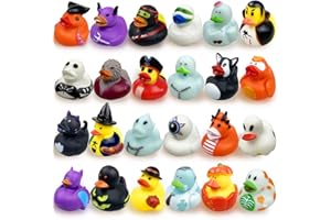 QINGQIU 24 Pack Halloween Rubber Ducks Bath Toys for Kids Toddlers Boys Girls Halloween Toys Halloween Party Favors Gifts Halloween Treat Bags