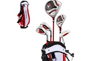 Precise X7 Kids Golf Clubs Set – Boys’ & Girls’ Junior Golf Set with Lightweight Graphite Shafts, Hybrid, Putter & Stand Bag