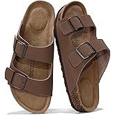 Project Cloud 100% Genuine Leather Flat Sandals For Women 2026 Cork Footbed Womens Sandals with Memory Foam and arch support Vacation Essentials Slides for Women Footwear (Venita)