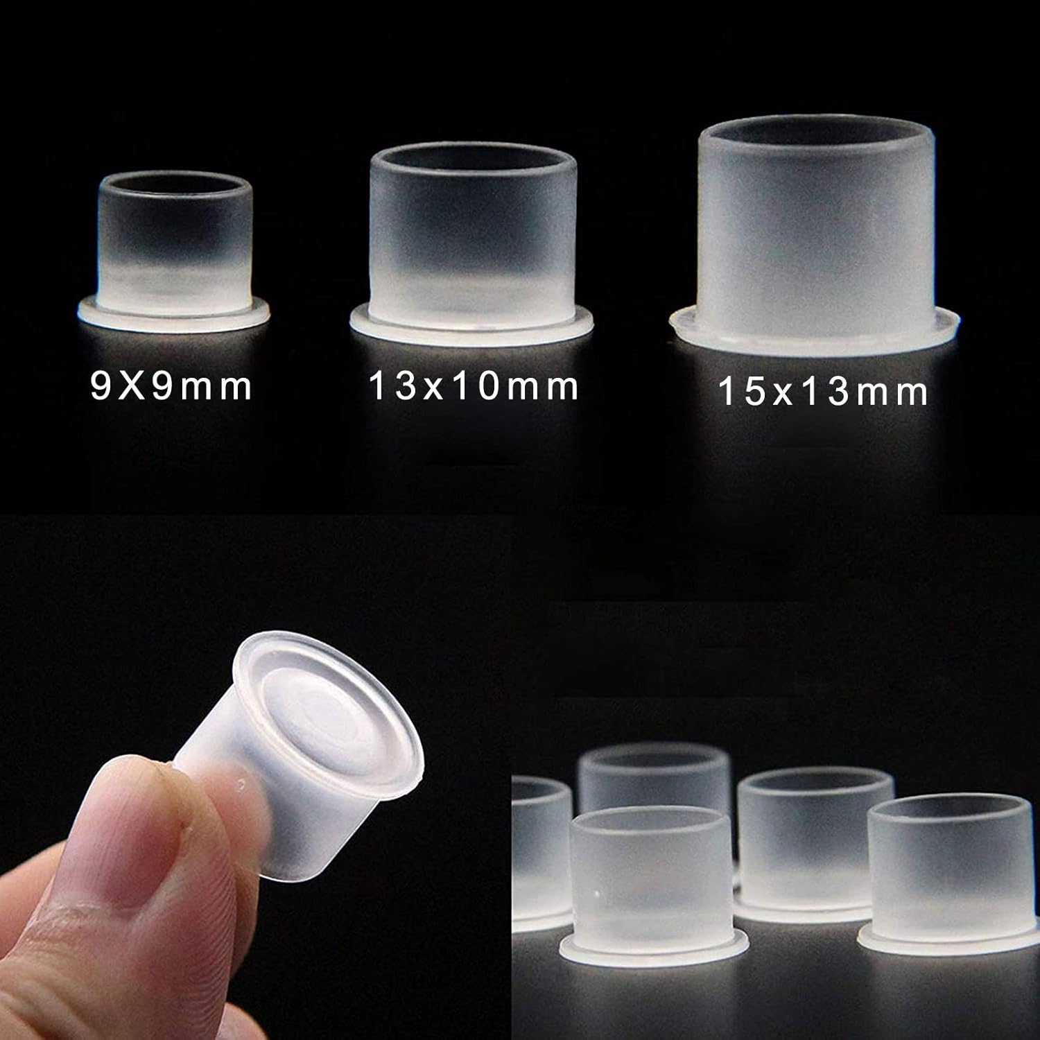 Surflyee Tattoo Ink Cups 330 PCS - 9mm, 13mm, 15mm - Adult, White, Waterproof, 330 Count (Pack of 1) - Image 3