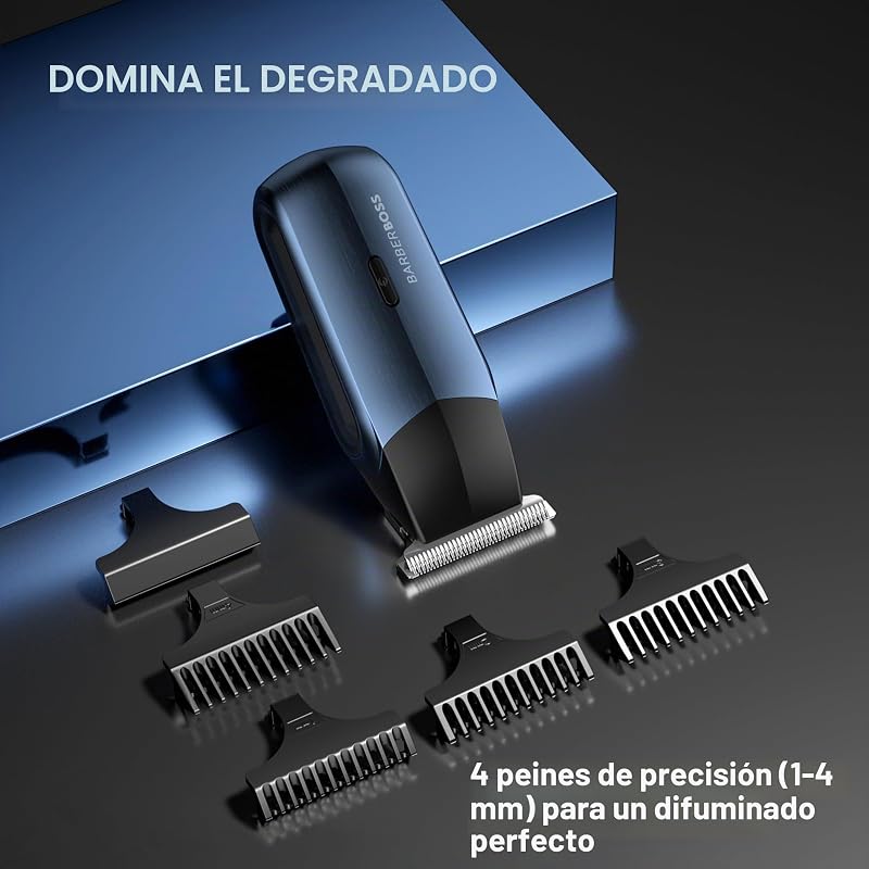 Afeitadora eléctrica 3 en 1 para hombre, kit de recortadora de viaje para hombres, recortadora de barba y cabello, recortadora de nariz y orejas (Azul Marino Metálico)