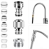 Sink Faucet Quick Connector with Aerator, Faucet to Garden Hose Adapter | Portable Snap Coupling Adapter for Dishwasher/Washer, Sink Hose Adapter for Kitchen/Bathroom/Shower, Easy to Install