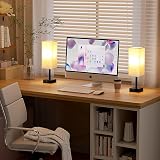 Aooshine Bedside Lamp with USB Ports, 3-Way Dimming, Beige Shade, LED Bulb view 6