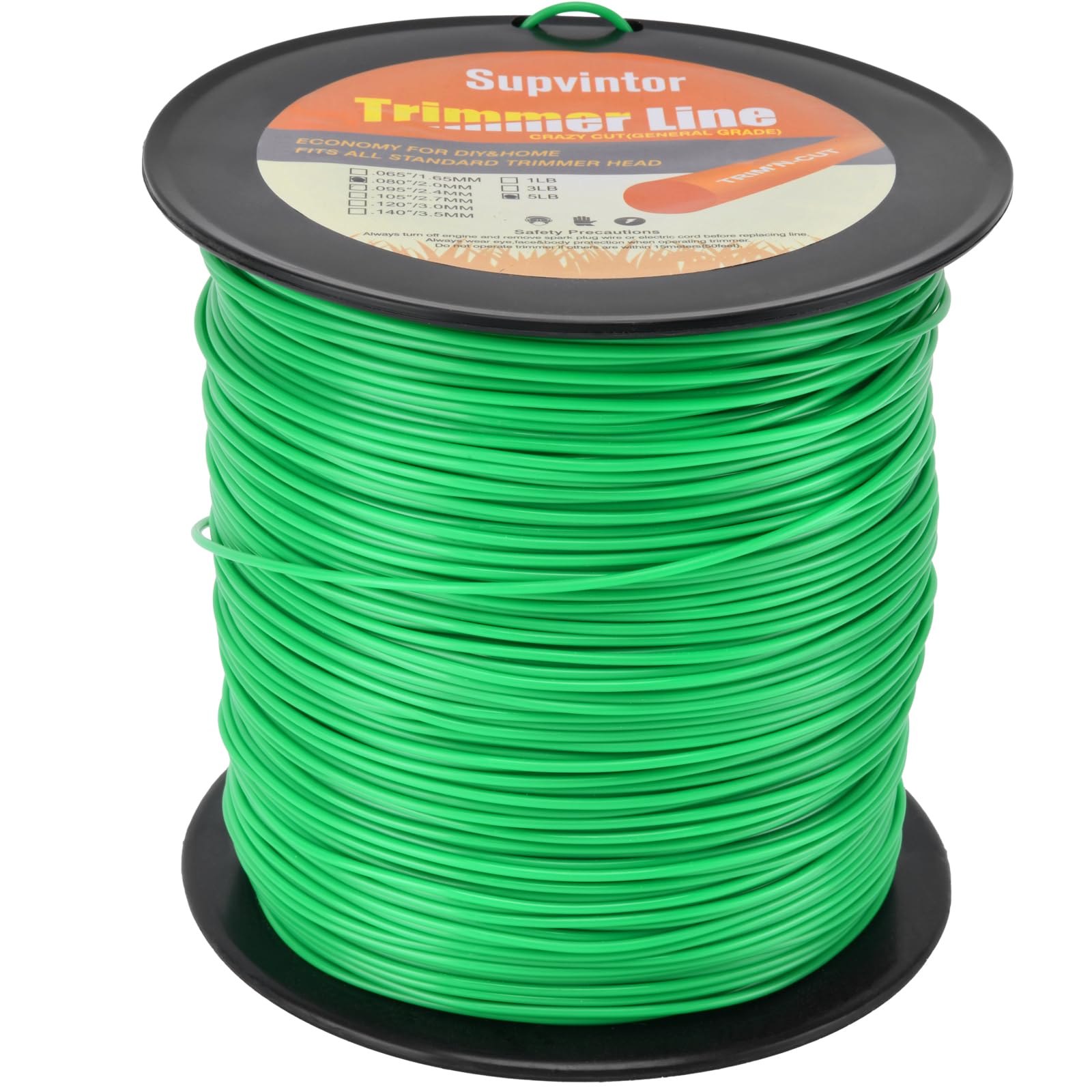 Photo 1 of Supvintor 080 Trimmer Line, Trimmer String 080, 080 Weed Eater String, Weed Wacker String 080, 0.080Inch-2050ft-5lb Commercial Grade Round String Trimmer Line 080 Fits Most String Trimmer (Green)