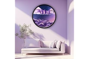 Mtadmai 17.3" Moving Sand Art, 3D Sand Art Pictures Deep Sea Sandscape Living Room Decoration, 360° Rotate, Glass Crafts Solid Wood Frame, Relaxing Mood Home Office Work Wall Art Decor