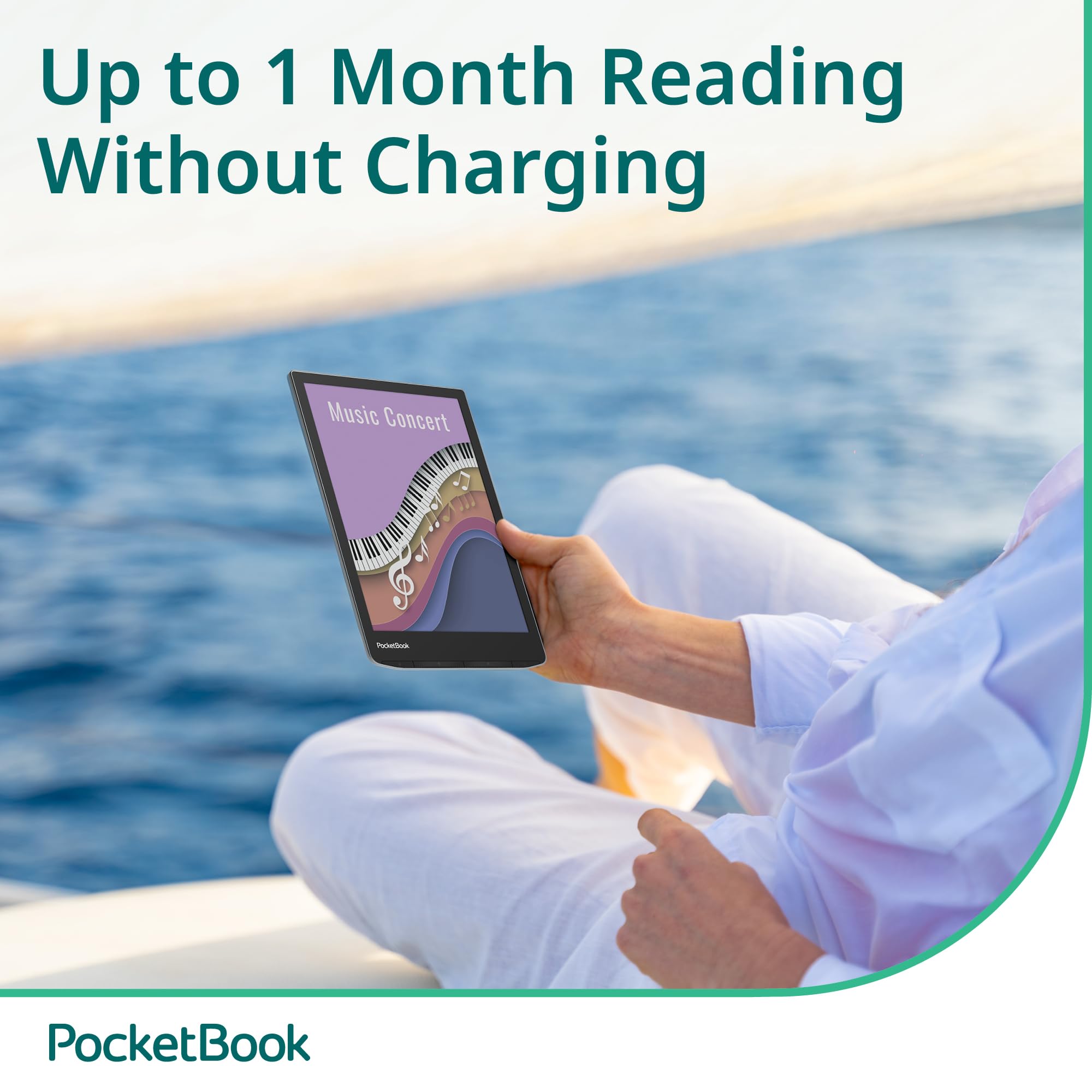 PocketBook InkPad Color 3 E Ink E-Reader 32GB - Enhanced 7.8'' Color E-Paper Display-Eye-Friendly Audio-Book & E-Book Reader-Text-to-Speech-SMARTlight, Bluetooth, Built-in Speaker-Waterproof