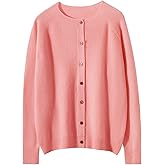 G Guzemor Women’s 100% Merino Wool Cardigan Sweater Crew Neck Long Sleeve Knit Casual Button Down Lightweight Tops Outwear