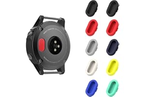 MoKo Dust Plug Compatible with Garmin Fenix 8/7/7S/7X/ 5/5S/5X/6/6S/6X/6 Pro/6S Pro/6X Pro/Forerunner 935/Vivoactive 4/Venu,10 Pack Silicone Charger Port Protector Anti Dust Plugs Caps, Multi Colors A