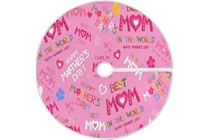 Dussdil Happy Mother's Day Tree Skirt 36 in Love Mom Hearts Christmas Xmas Tree Skirts Mothers Day Holiday Party Garden Tree Stand Mat for Indoor Outdoor Home Ornaments