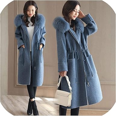 grey wool coat with hood