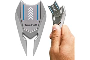Ghost Golf Divot Tool - 5-in-1 Divot Repair Tool & Ball Marker Alignment Aid - Fix Pitch Marks on The Green - Club Rest & Groove Cleaner - Golf Equipment for Men & Women