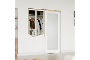 Lakenyon Sliding Pocket Door, 32 in. x 80 in., 1-Lite Frosted Glass Interior Doors with Frame and Hardware Kit Set, Interior Door Slab for Pocket Doors, White Primed - No Panel Assembly Required