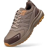 FitVille Men's Outdoor Hiking Shoes with High Traction Outsole, Water-Resistant & High Rebound Cushioning, Low-Top Trailing Shoes for Walking Trekking Camping Brown