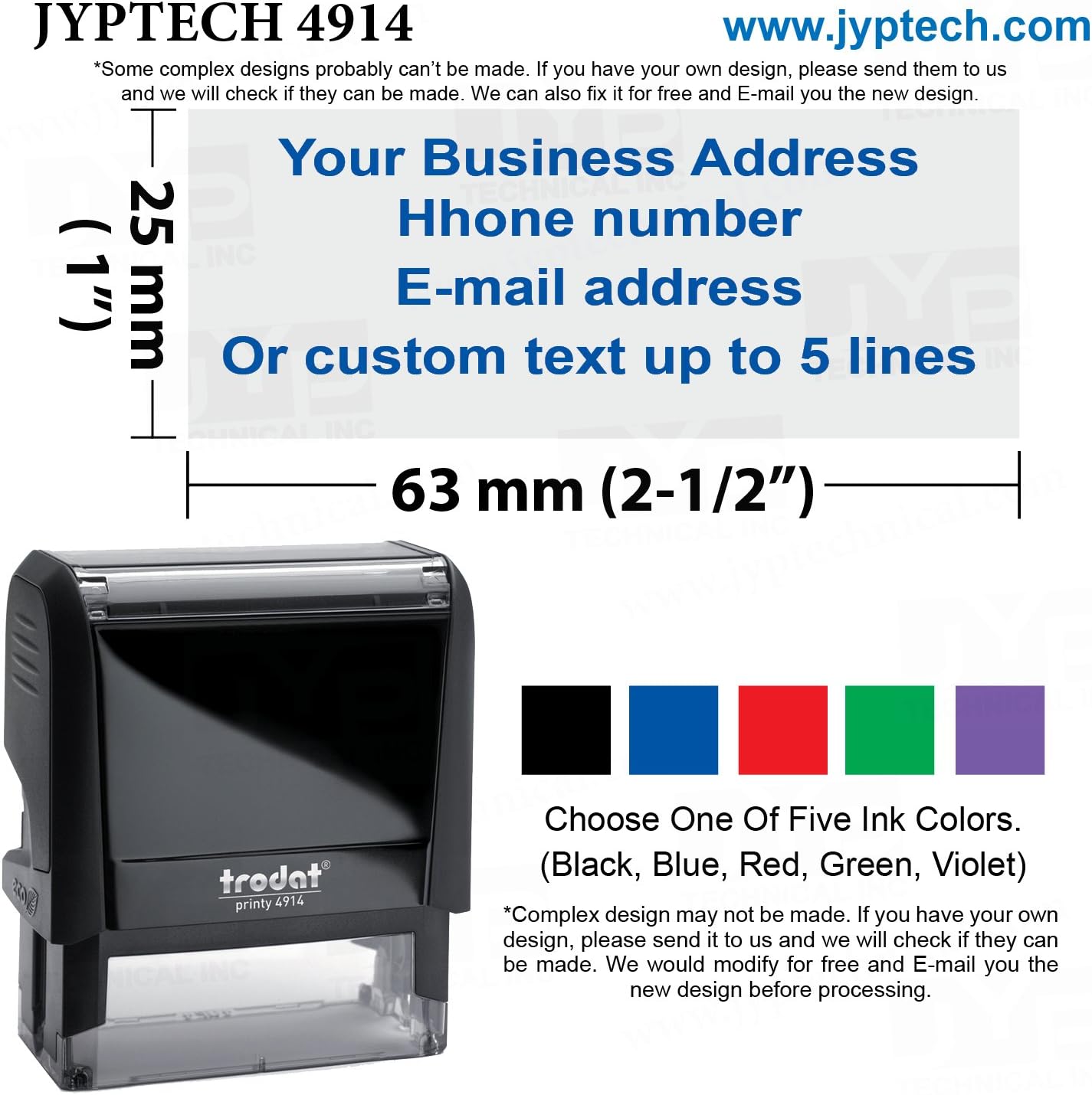 Custom Return Address Trodat 4914 SelfInking Rubber Stamp