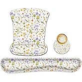 AUPET Mouse Pad Keyboard Wrist Rest Set,Ergonomic Memory Foam Mouse Pads Wrist Support Set,Non-Slip Base, Smooth Surface, Pain Relief for Gaming,Office (Pressed Flower Art)