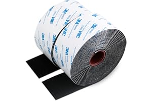 NDCADHESIVE Hook and Loop Tape with 3M Super Sticky Self Adhesive 9448A 2" x 16.5Ft Black Heavy Duty Interlocking Nylon Fabric Fastener Strip for Home Office Organization Deco DIY Projects