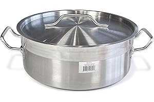 Pro-Kitchen 20-Quart Stainless Steel Stock Pot with Stainless Steel Lid, Heavy Duty Induction Soup Pot, Healthy Cookware Stoc