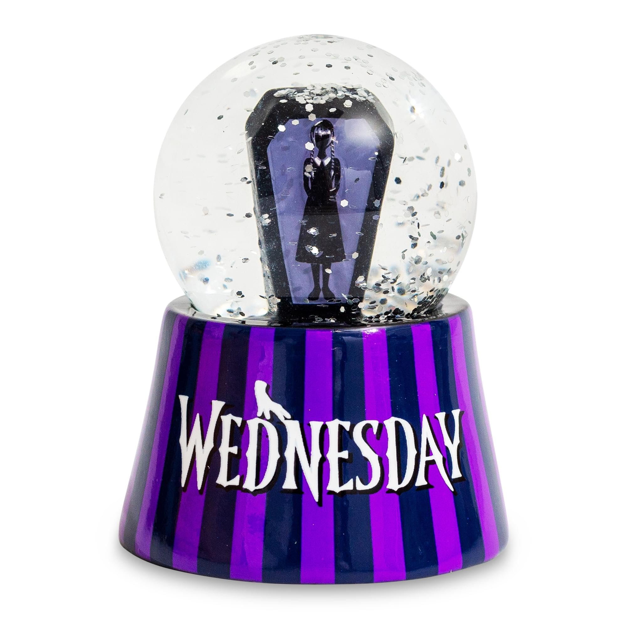 Silver Buffalo Wednesday Addams Mini Light-Up Snow Globe | 3 Inches Tall