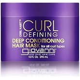 GIOVANNI Curl Habit Curl Defining Deep Conditioning Hair Mask, 10 oz | Conditioner for Dry Damaged Hair, Tames Frizz &amp; Flyaways, Softens Curls, Conditioner for Curls, Silicone Free