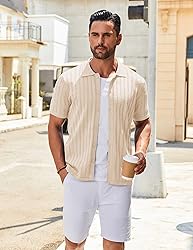 COOFANDY Men's Casual Button Down Shirts Short