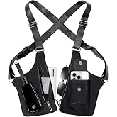 Double Shoulder Armpit Bag for Men, Anti-Theft Underarm Shoulder Adjustable Leather Bag, Multi-Purpose Armpit Tactical Bag, Travel Outdoors