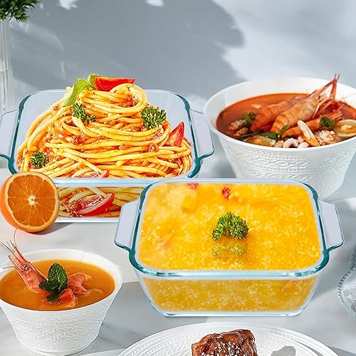 Small Casserole Dishes Pack, Inch Glass Square Baking Dish Individual  Portion Baking Pan for Oven Microwav