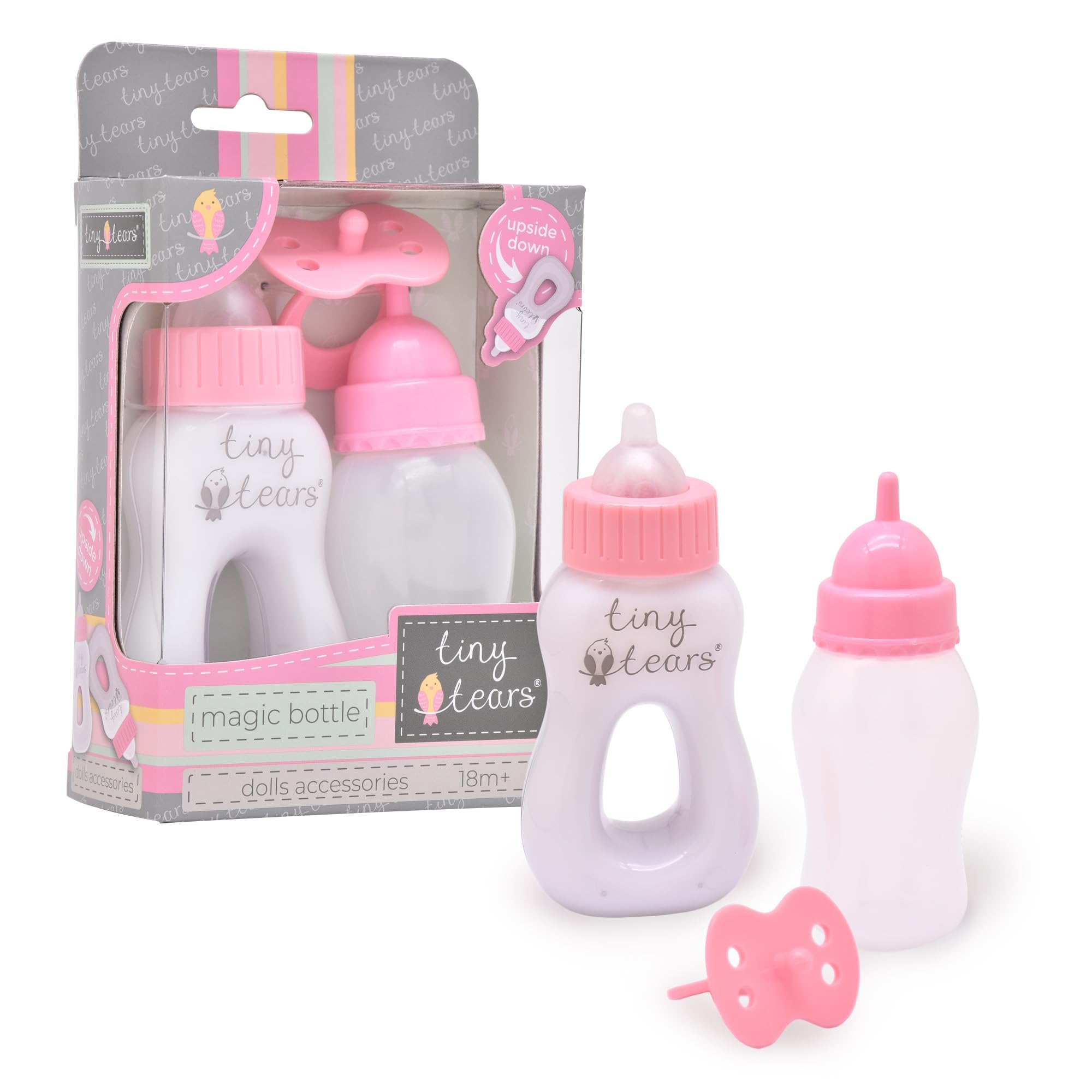 John Adams | Tiny Tears - Magic Bottle Set: One of the UK's best loved doll brands! | Nurturing Doll Accessories | Ages 18m+, Pink