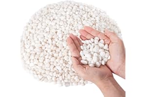 GreatBuddy 5-lb Decorative Rocks for Indoor Plants, 3/8" White Pebbles, Small Rocks for Potted Plants, Succulent, Vases, Aquariums, Fish Tanks, Garden Landscaping, Natural Polished