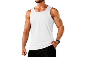 TACVASEN Men's Tank Top Cotton Moisture Wicking Muscle Shirt Summer Sleeveless Shirts Gym Workout Tank