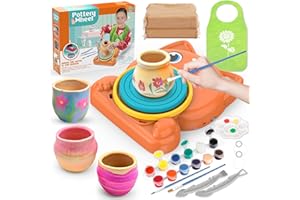 Aujazyble Pottery Wheel for Kids - Complete Pottery Painting Kit Art Supplies Arts and Crafts for Girls Boy Kids Toy, Birthday Halloween Christmas Gift for Kids Ages 6 7 8 9 10 11 12+, (Dog)