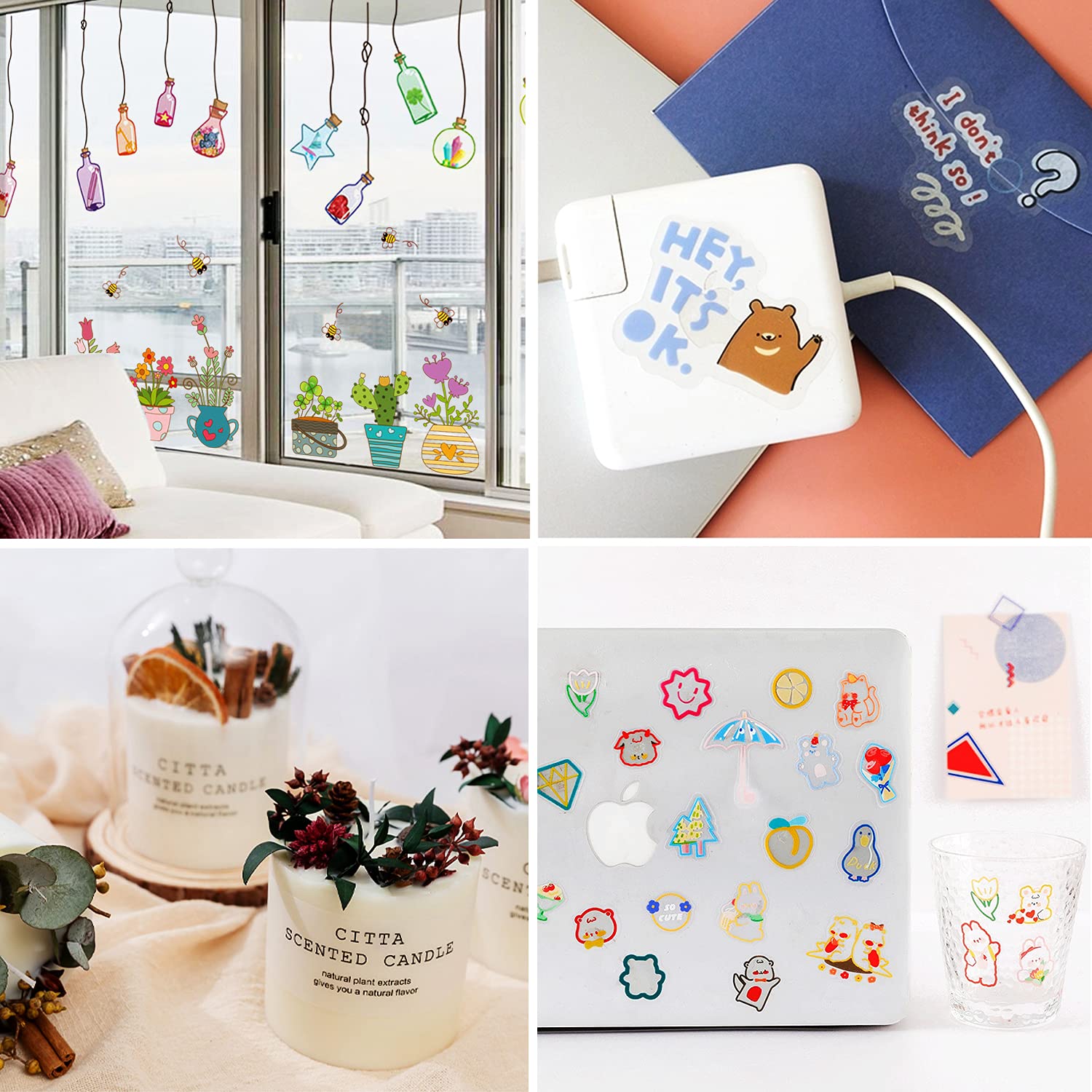 Gwybkq Sticker Paper Printable Vinyl for Inkjet Printer, 50 Sheets Translucent Waterproof Clear Labels