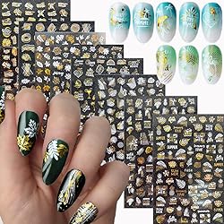 Laser Gold Summer Nail Art Stickers, Holographic